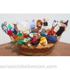 NEW ARRIVAL PERUVIAN ASSORTMENT VARIETY OF ANIMALS INSECTS BIRDS AND PEOPLE 20 FINGER PUPPETS TOYS HAND KNITTED B00AL940YM